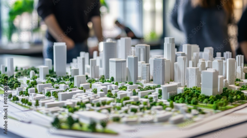 Poster a collaborative urban planning workshop with architects designing sustainable city models using bloc