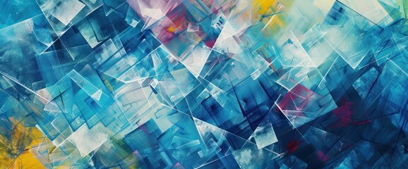 Sky with Abstract Cubism Background