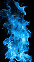 Fototapeta premium Blue Flames Burning Bright Against a Dark Background