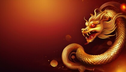Fototapeta premium Happy chinese lunar new year, with flowers lucky on red background