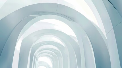 Obraz premium Digital technology white geometric abstract 3d building poster web page PPT background