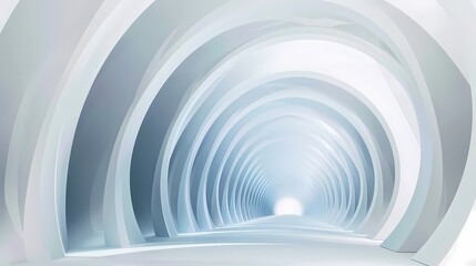 Digital technology white geometric abstract 3d building poster web page PPT background