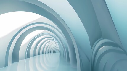 Digital technology white geometric abstract 3d building poster web page PPT background