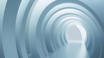 Fototapeta premium Digital technology white geometric abstract 3d building poster web page PPT background