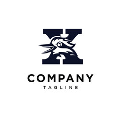 Letter X Kookaburra Bird Logo Icon Vector