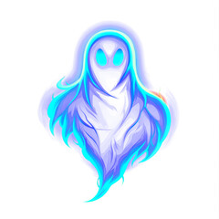 Ghostly blue flame spirit
