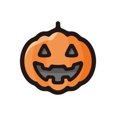 Jack o'lantern outline icon for graphic design, apps and websites