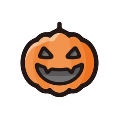 Jack o'lantern outline icon for graphic design, apps and websites
