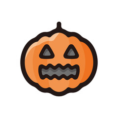 Jack o'lantern outline icon for graphic design, apps and websites