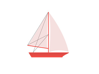 Sailboat. Sailing ship. wind sail boat, yacht design element