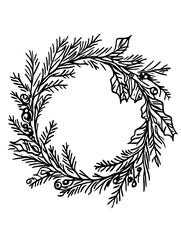 Doodle Christmas and New Year Cards - 2D Hand-drawn Illustrations on White Background