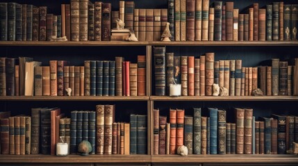 Bookshelf with Old Books