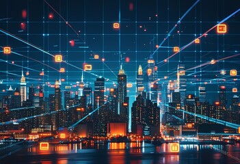 Naklejka premium futuristic network