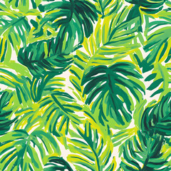 Naklejka premium Whimsical Floral and Foliage Designs seamless pattern: Playful Doodles, Geometric Leaves, and Elegant Wildflowers in Bold and Soft Color Palettes.