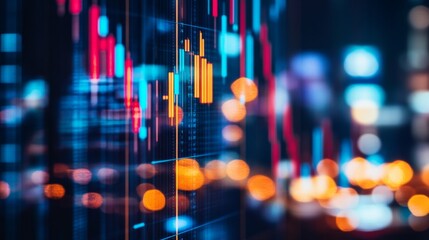 Fototapeta premium Vibrant Financial Data Visualization Background