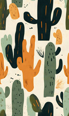 Whimsical Floral and Foliage Designs seamless pattern: Playful Doodles, Geometric Leaves, and Elegant Wildflowers in Bold and Soft Color Palettes.