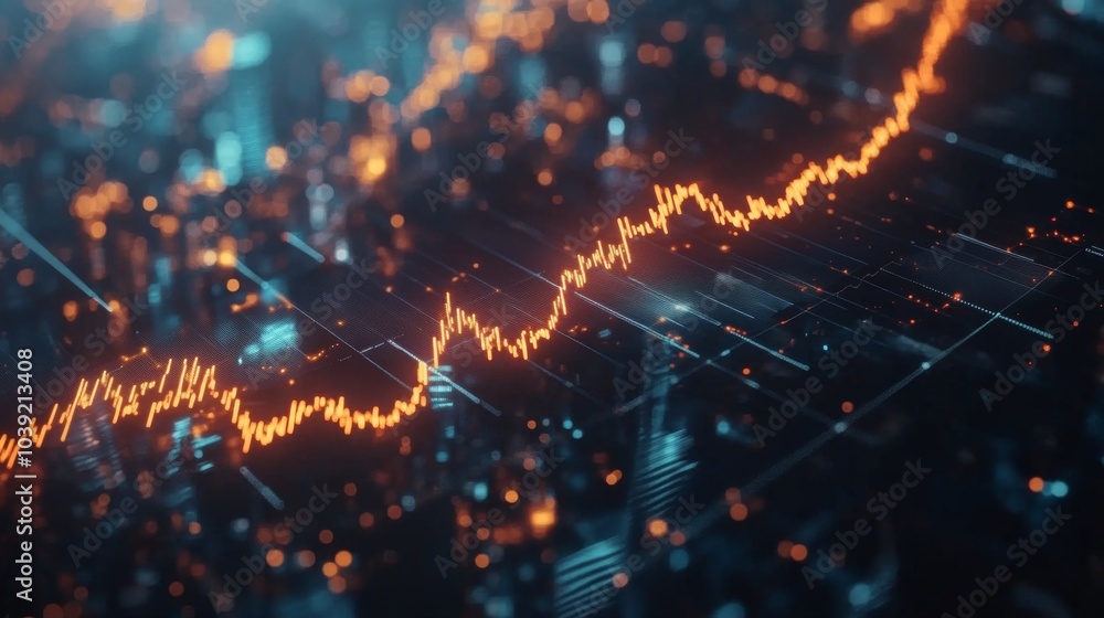 Poster abstract tech background with data chart visualization