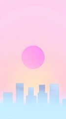 Minimalist Panoramic Landscape with Soft Colors