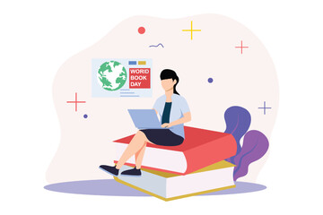World Book Day Flat Design Illustration
