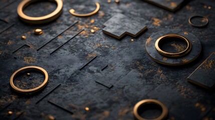 Intricate Geometric Patterns on Dark Background