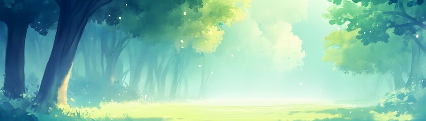 Fototapeta premium Serene Panoramic View of Forest Canopy