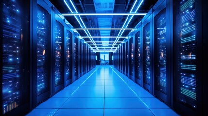 Fototapeta premium Server Room: A Digital Heartbeat