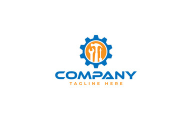 gear tool logo design vector illustration