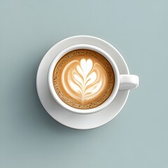 Artfully Crafted Latte in a Minimalist Setting