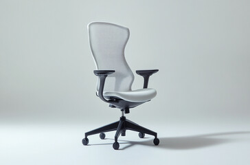 a swivel chair with a mesh backrest and adjustable seat