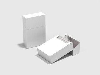 Blank White Cigarette Box Package Mockup 3D Render