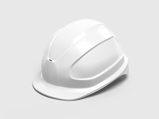 Blank White Construction Helmet Mockup 3D Rendering