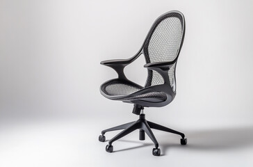 a swivel chair with a mesh backrest and adjustable seat