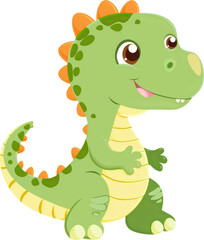 Fototapeta premium Cute green dinosaur