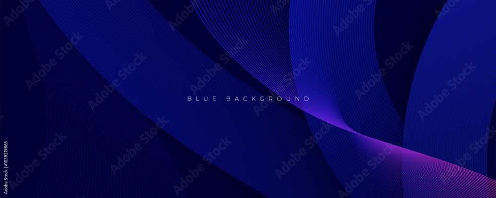 Poster abstract blue gradient background wavy shape design vector