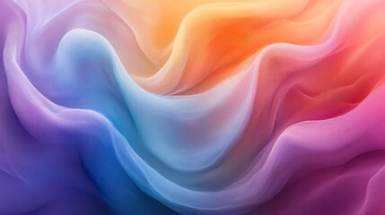 Obraz premium Abstract colorful waves of fabric with gradient colors.