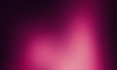 Abstract dark pink magenta black color soft glowing grainy backdrop design. Vibrant noisy gradient on dark, bright, shine, glowing, website header, poster, banner.