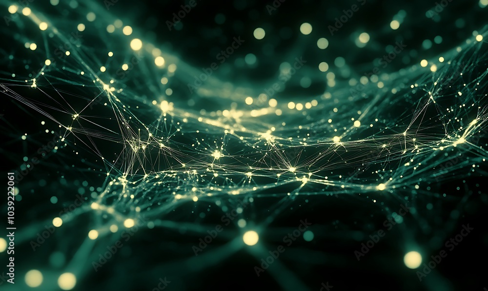 Leinwandbilder an abstract representation of interconnected lines and glowing points, resembling a digital network 