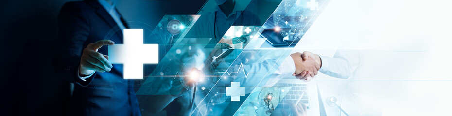 Healthcare business data and growth, Medical examination,  .The recent virus Pandemic develop people spread attention on their healthcare, Rising growth in hospital and health insurance business.