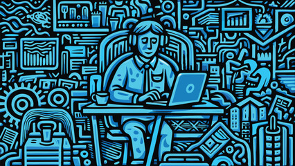 doodle about the working atmosphere in the office