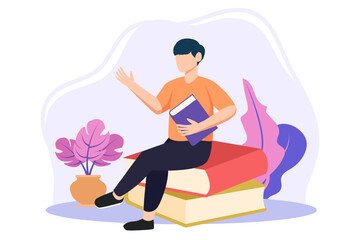World Book Day Flat Design Illustration
