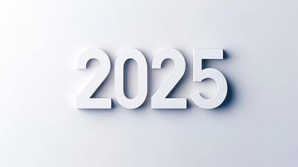 3d render of artistic numbers "2025", poster design and background template for new year