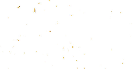 Golden glitter confetti falling down on transparent background. Vector illustration.
