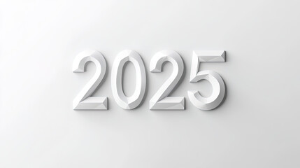 3d render of artistic numbers "2025", poster design and background template for new year