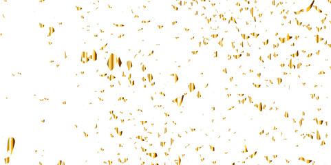 Doted and confetti golden glitter on transparent background. Shiny glittering dust. Gold glitter sparkle confetti that floats down falling. Vector illustration.