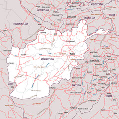 Simple outline map of Afghanistan coloring page
