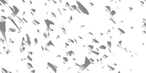
Silver shiny glitter sparkle confetti falling down on transparent background. Vector illustration.

