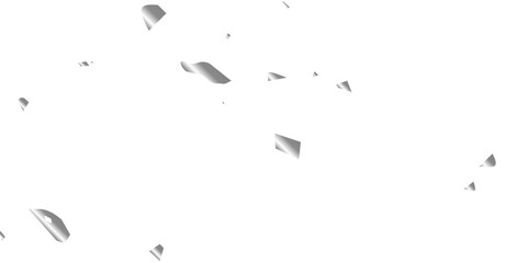 Silver shiny glitter sparkle confetti falling down on transparent background. Vector illustration.