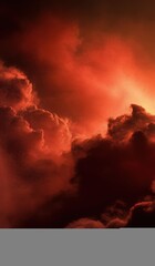 a cloudy sky with a red sky