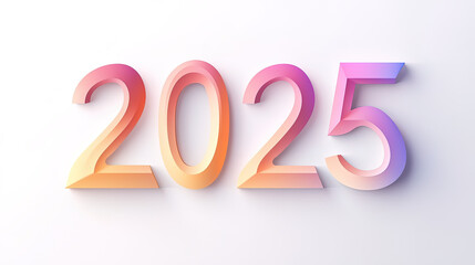 3d render of artistic numbers "2025", poster design and background template for new year