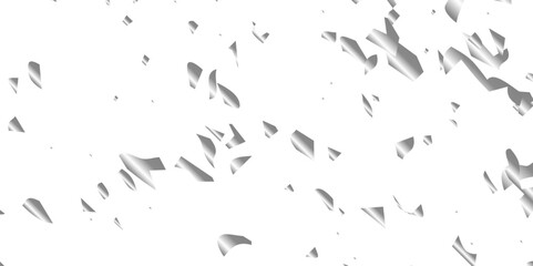 Obraz premium Silver shiny glitter sparkle confetti falling down on transparent background. Vector illustration.